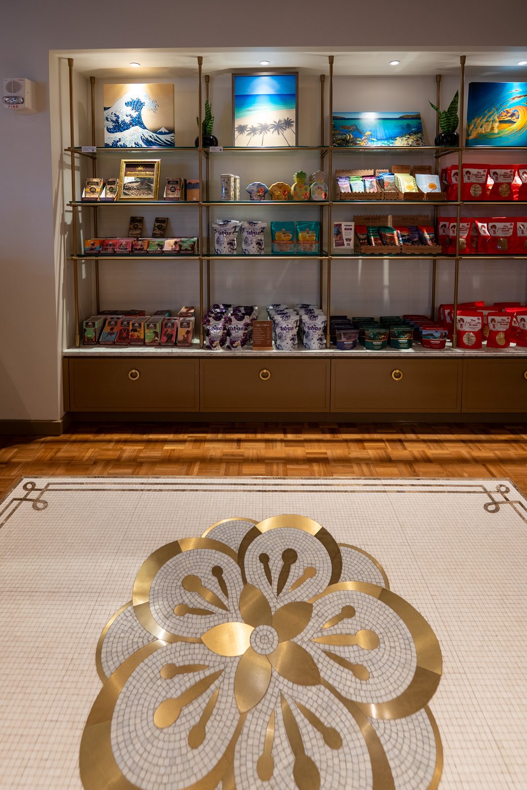 Kahala Hotel Kaffe mosaic-tile floor medallion